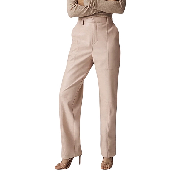 ANTHROPOLOGIE AVEC LES FILLES Vegan Faux Leather Soft Utility Pants - Picture 1 of 10